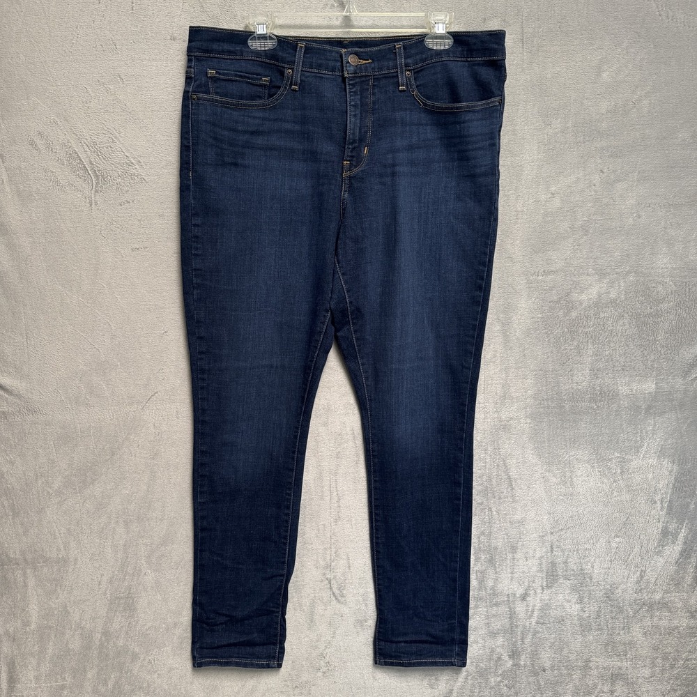 Levis Jeans Mens 33x30 Blue Dark Wash Skinny Slim Stretch Denim Pockets Cotton